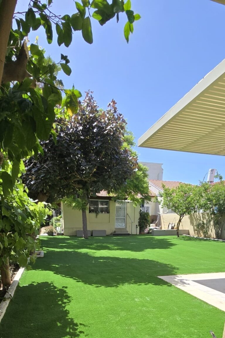 דשא סינטטי דגם סול 45 מ"מ קלאסיק מותקן בגינה